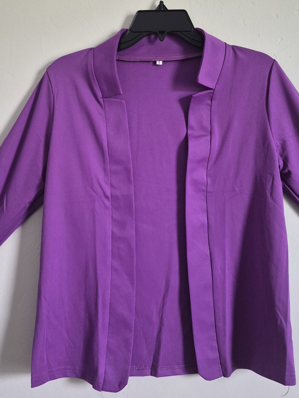 Purple Open-Front Lightweight Cardigan